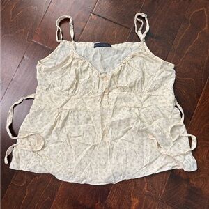 Brandy Melville  Cream Floral Camisole
